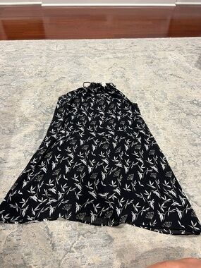 LOFT Black and White Floral Mini Dress
